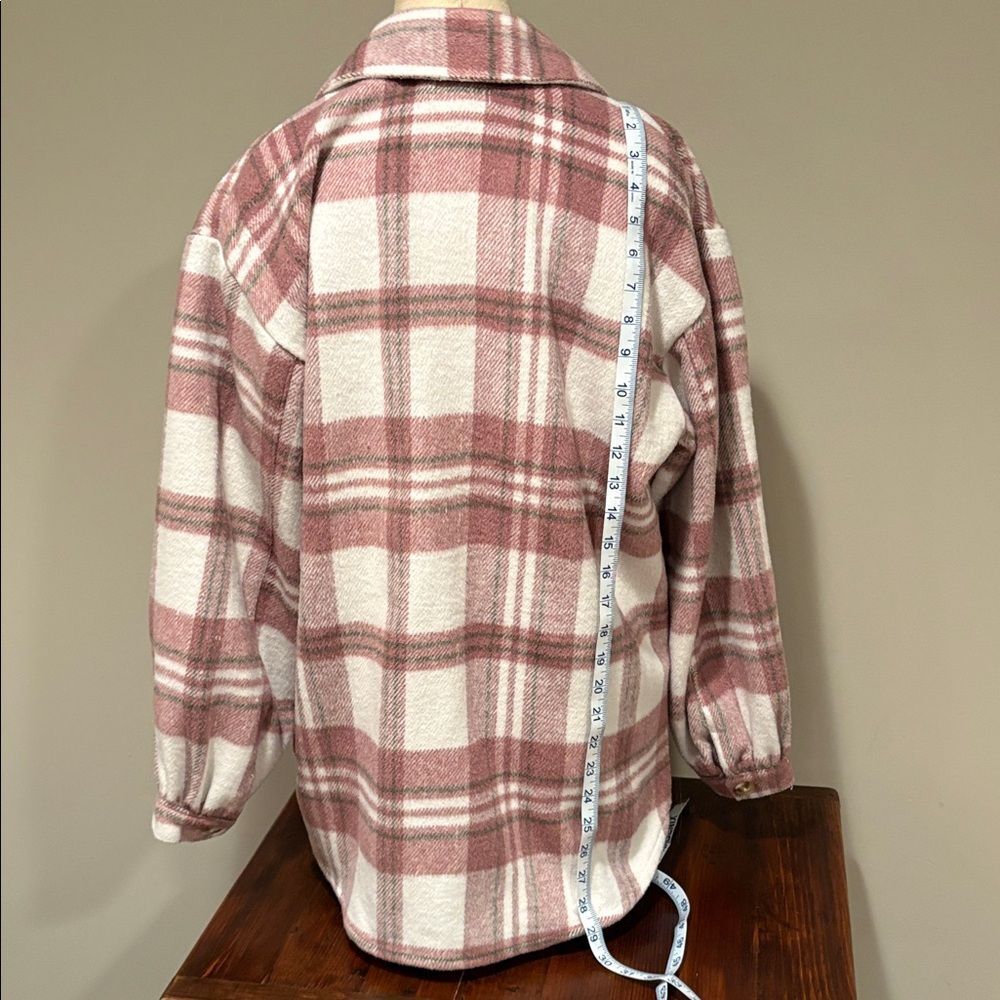 Mud Pie Highland Plaid Womens Oversized Shacket Size S - Picture 5 of 10